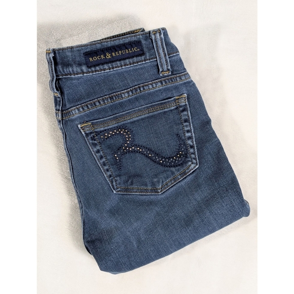 🚨LAST CALL Rock & Republic Kashmiere Crop Jeans Medium Rise Women Size 4 - Picture 15 of 16
